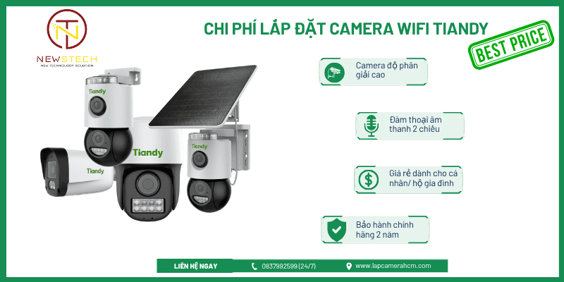 Bảng giá lắp Camera WiFI Tiandy