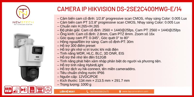 Camera IP Hikvision 2 mắt Camera IP Hikvision 2 mắt